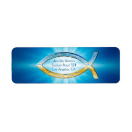 Etiqueta Rótulo de Endereço de Peixe Cristão