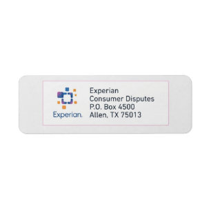 Etiqueta Rótulo de Endereço de Reclamação da Experian