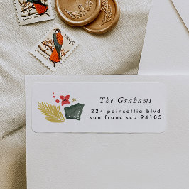 Etiqueta Rótulo de Endereço de Regresso Festivo do Feriado