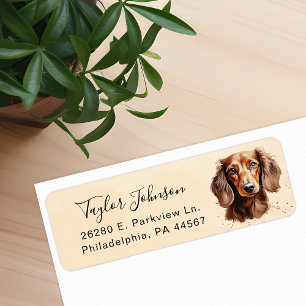 Etiqueta Rótulo de Endereço de Remessa do Cão Dachshund
