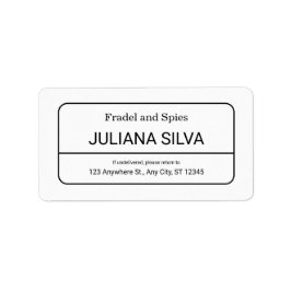 Etiqueta Rótulo de Endereço de Remetente Personalizado