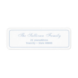 Etiqueta Rótulo de endereço de retorno azul branco e elegan