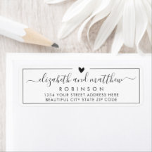 Rótulo de Endereço de Retorno Chic Wedding de Scri