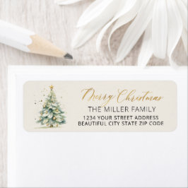 Etiqueta Rótulo de Endereço de Retorno da Árvore de Natal d