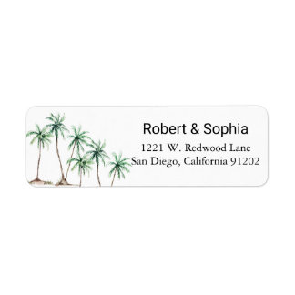 Etiqueta Rótulo de Endereço de Retorno da Árvore de Palma d