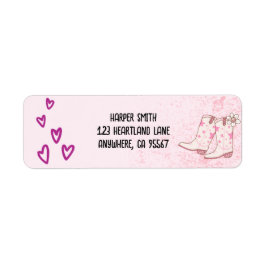 Etiqueta Rótulo de Endereço de Retorno da Cowgirl Disco