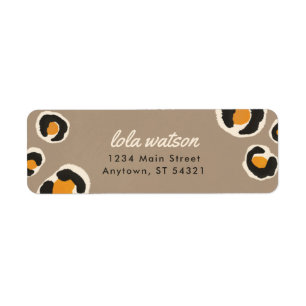 Etiqueta Rótulo de Endereço de Retorno das Manchas Leopardo