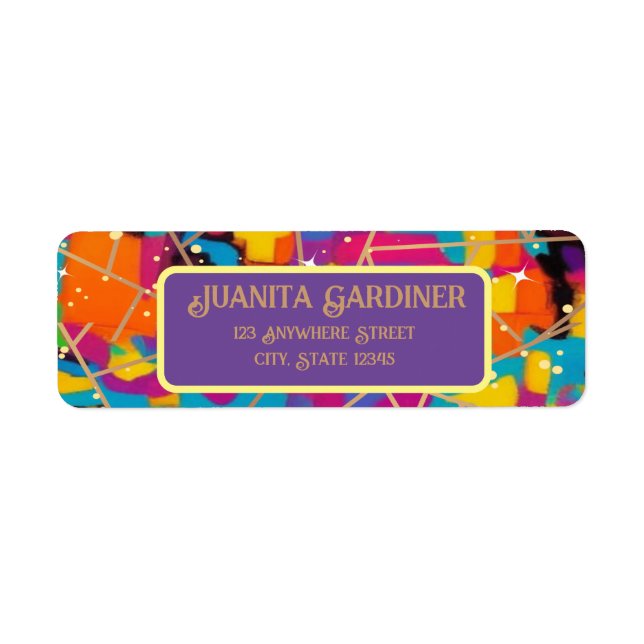 Etiqueta Rótulo de endereço de retorno de Abstrato conectad (Frente)