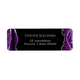 Etiqueta Rótulo de endereço de retorno de agata prateada e