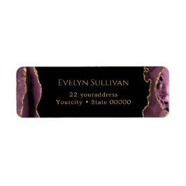 Etiqueta Rótulo de endereço de retorno de agate de mauve es