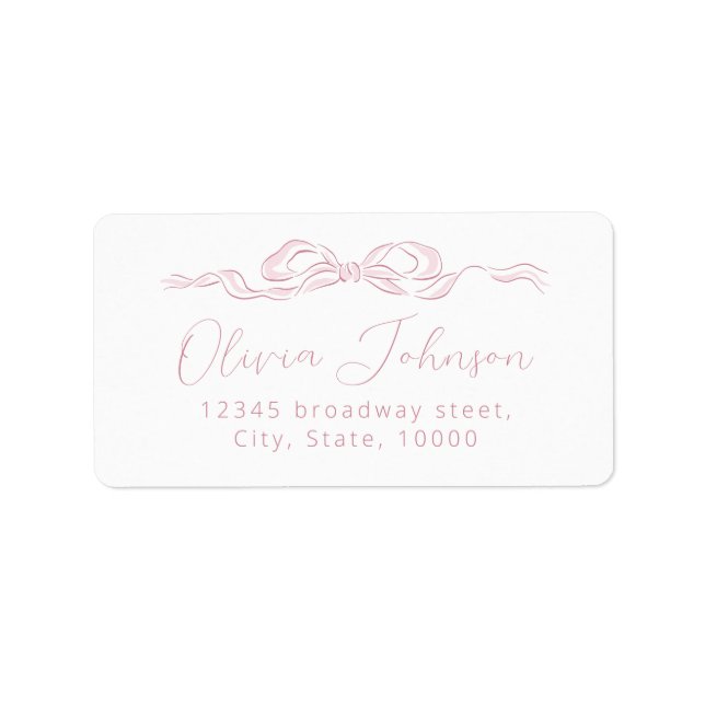 Etiqueta Rótulo de Endereço de Retorno de Arco Rosa Elegant (Frente)