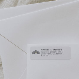 Etiqueta Rótulo de Endereço de Retorno de Barn Elegante Mod