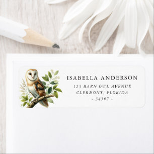 Etiqueta Rótulo de Endereço de Retorno de Barn Owl e Greene