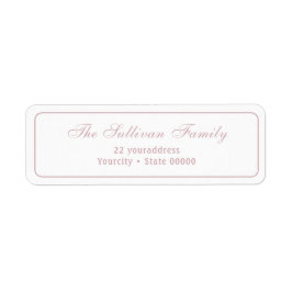 Etiqueta Rótulo de endereço de retorno de blush branco simp