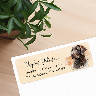 Etiqueta Rótulo de Endereço de Retorno de Cachorro Lab Choc