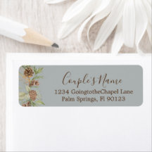 Rótulo de Endereço de Retorno de Casamento Cinza E