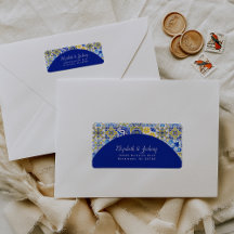 Rótulo de Endereço de Retorno de Casamento com Arc