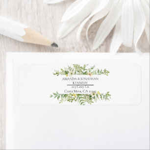 Etiqueta Rótulo de Endereço de Retorno de Casamento de Flor