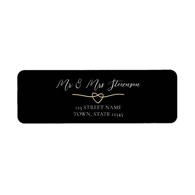 Etiqueta Rótulo de Endereço de Retorno de Casamento Elegant (Frente)