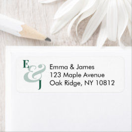 Etiqueta Rótulo de Endereço de Retorno de Casamento Esmeral