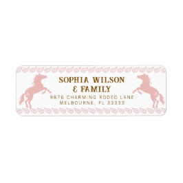Etiqueta Rótulo de Endereço de Retorno de Cavalo de Rodeio