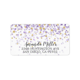 Etiqueta Rótulo de Endereço de Retorno de Confetti Puro e D