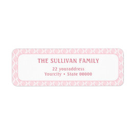 Etiqueta Rótulo de endereço de retorno de cor branca rosa-d