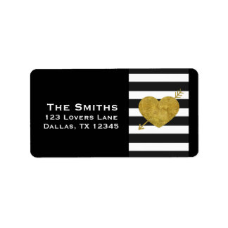 Etiqueta Rótulo de Endereço de Retorno de Coração e Seta Ne