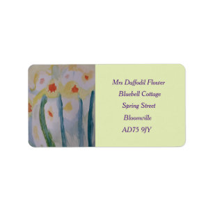 Etiqueta Rótulo de Endereço de Retorno de Daffodils abstrat