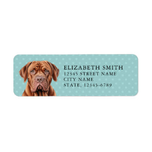 Etiqueta Rótulo de Endereço de Retorno de Dogue De Bordeaux