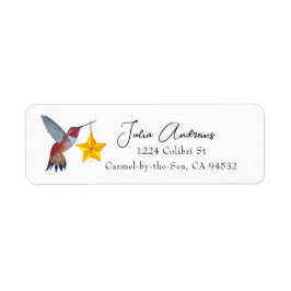 Etiqueta Rótulo de endereço de retorno de estrela e beija-f