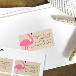 Etiqueta Rótulo de Endereço de Retorno de Flamingo Quase