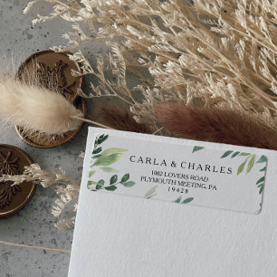 Etiqueta Rótulo de Endereço de Retorno de Folhagem Moderna