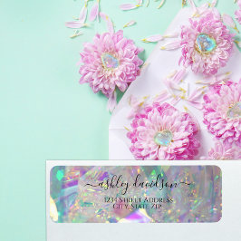 Etiqueta Rótulo de Endereço de Retorno de Glam Moderno Irid