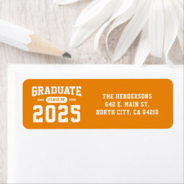 Etiqueta Rótulo de Endereço de Retorno de Graduação Laranja