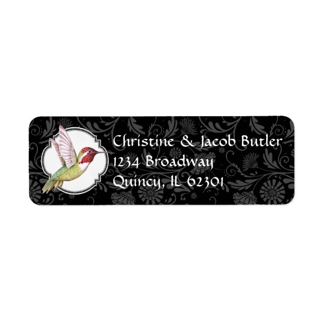 Etiqueta Rótulo de Endereço de Retorno de Hummingbird Troca (Frente)