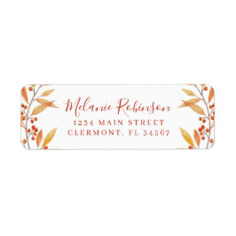 Etiqueta Rótulo de Endereço de Retorno de Outono Russo Wate