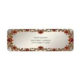 Etiqueta Rótulo de Endereço de Retorno de Quadro Floral Dou