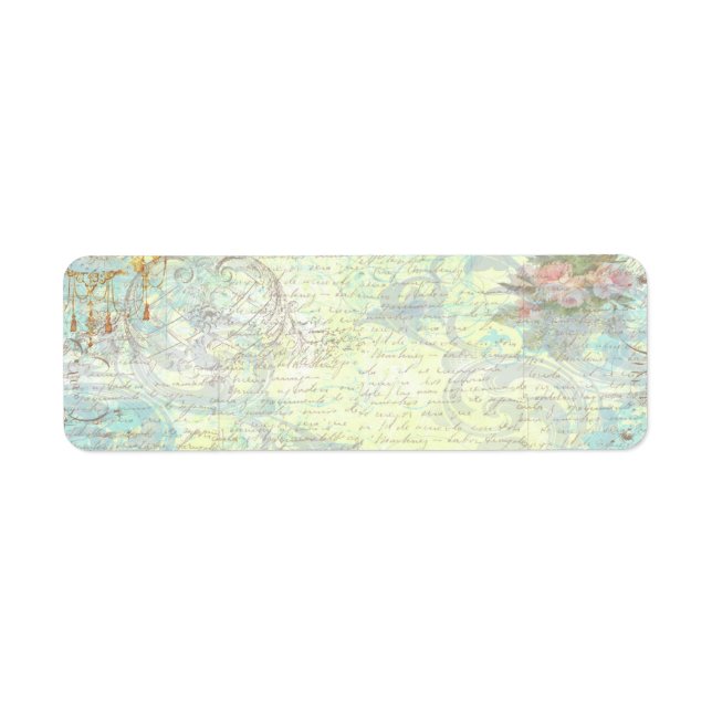 Etiqueta Rótulo de endereço de retorno de rolagem francesa  (Frente)