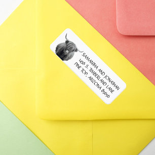 Etiqueta Rótulo de endereço de retorno de vaca em terra