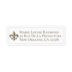 Etiqueta Rótulo de Endereço de Retorno do Fleur de Lis
