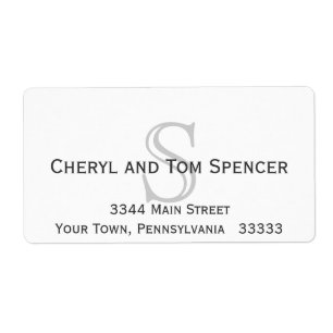 Etiqueta Rótulo de Endereço de Retorno do Monograma Fácil D