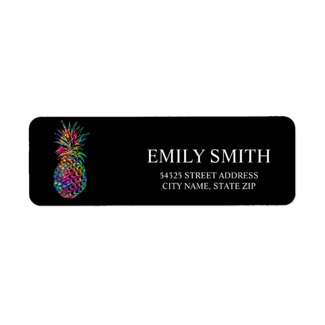 Etiqueta Rótulo de Endereço de Retorno do Pineapple Moderno (Frente)