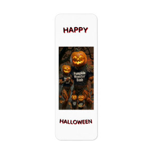 Etiqueta Rótulo de Endereço de Retorno do Pumpkin Monster B