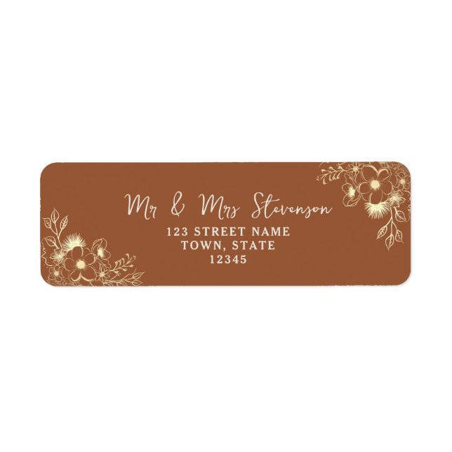 Etiqueta Rótulo de Endereço de Retorno do Terracotta (Frente)