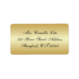 Etiqueta Rótulo de Endereço de Retorno Dourado