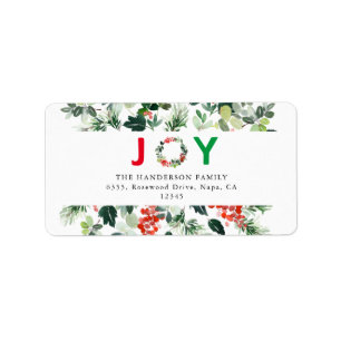 Etiqueta Rótulo de Endereço de Retorno Elegante de Joy Fe