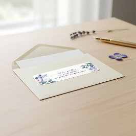 Etiqueta Rótulo de endereço de retorno floral cor-de-rosa e