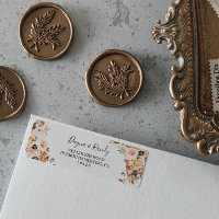 Rótulo de Endereço de Retorno Floral Elegante do o