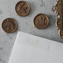 Etiqueta Rótulo de Endereço de Retorno Minimalista Dourado